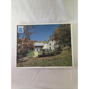Vintage Vermont Farm House Rainbow Works 1000 Pc Puzzle Autumn Fall Leaves
